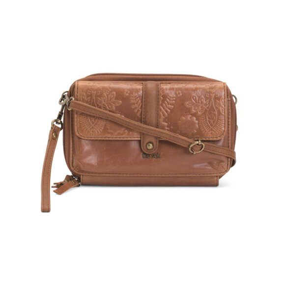 THE SAK tobacco Leather Sequoia Extra Large Smartphone Crossbody - Picture 1 of 2